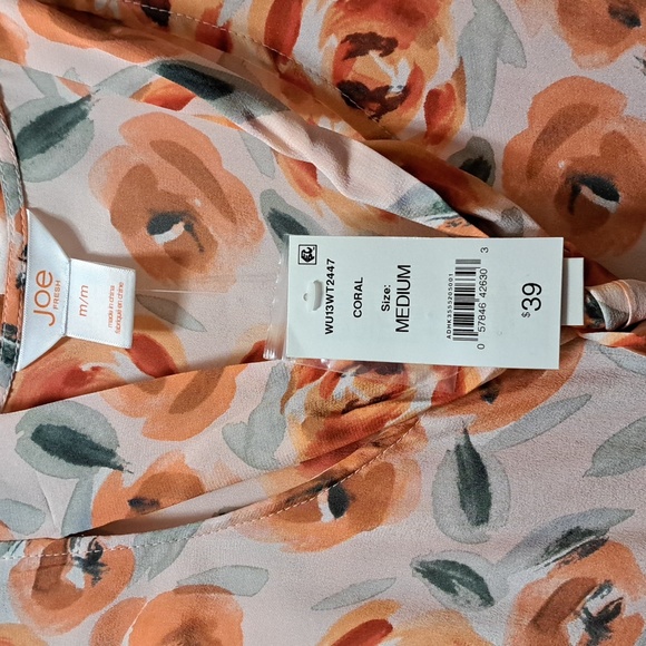 NWT Womens Joe Fresh Sleeveless Silk Blouse Floral Print Sz Med - Picture 3 of 5